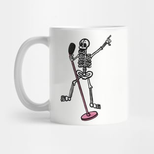 Funny dancing and singing skeleton cute cartoon digital illustration Mug